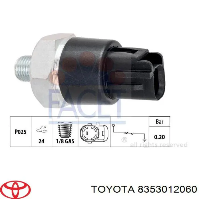 8353012060 Toyota indicador, presión del aceite