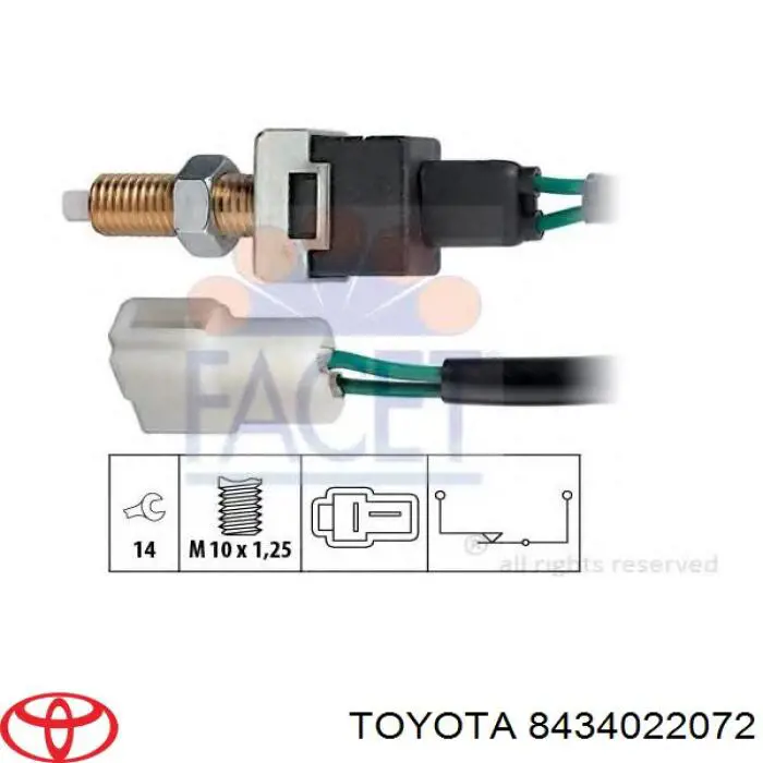 8434022072 Toyota interruptor luz de freno