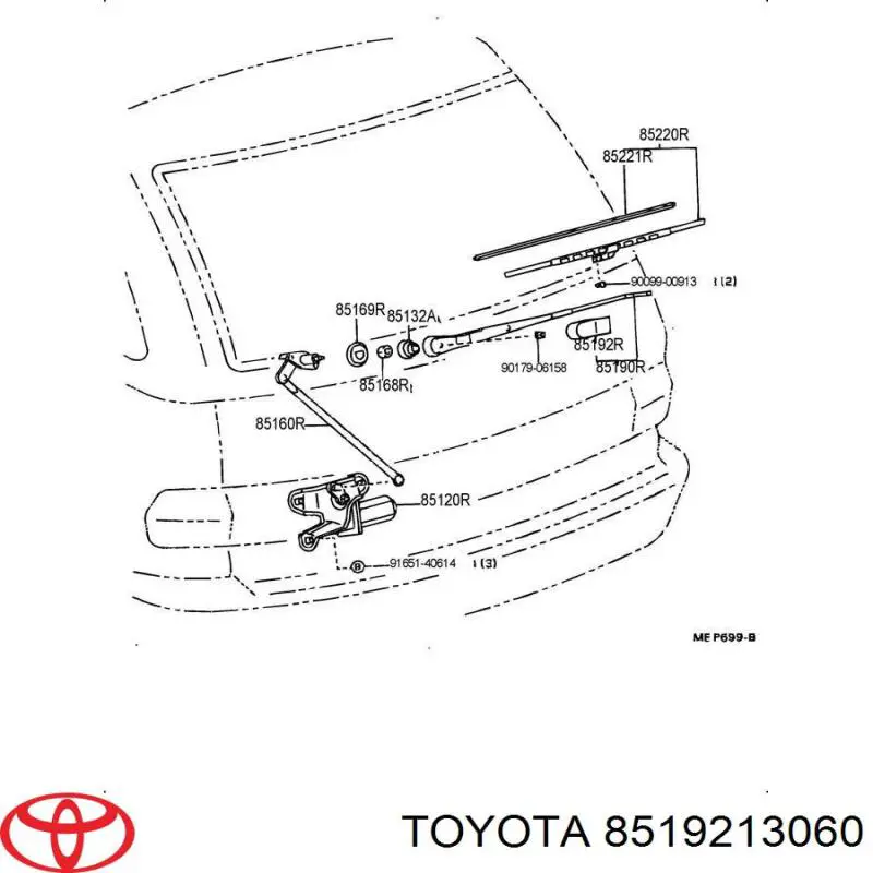  Tapa, brazo del limpiaparabrisas trasero para Toyota Land Cruiser J10