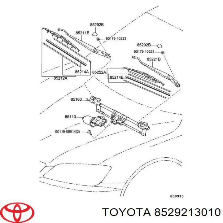  Tapa, brazo del limpiaparabrisas delantero para Toyota Avensis T27