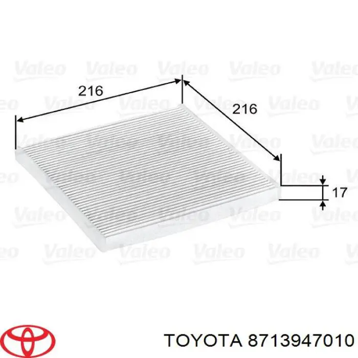 8713947010 Toyota filtro de habitáculo