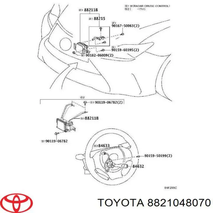  Sensor De Distancia Por Radar para Lexus LX URJ201