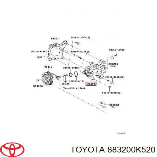  Compresor de aire acondicionado para Toyota Hilux GUN12, GUN13