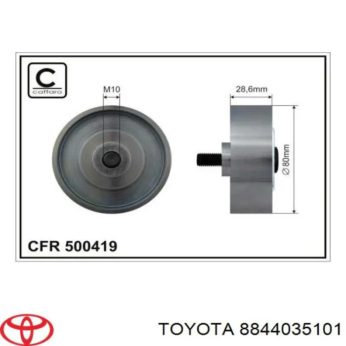 8844035101 Toyota polea inversión / guía, correa poli v