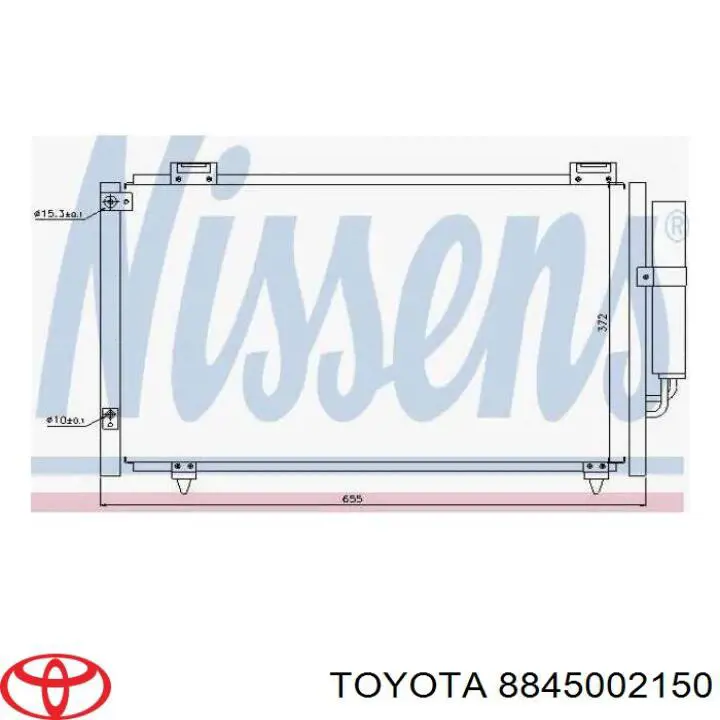 8845002150 Toyota condensador aire acondicionado