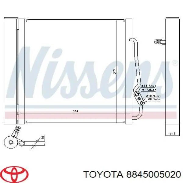 8845005020 Toyota condensador aire acondicionado