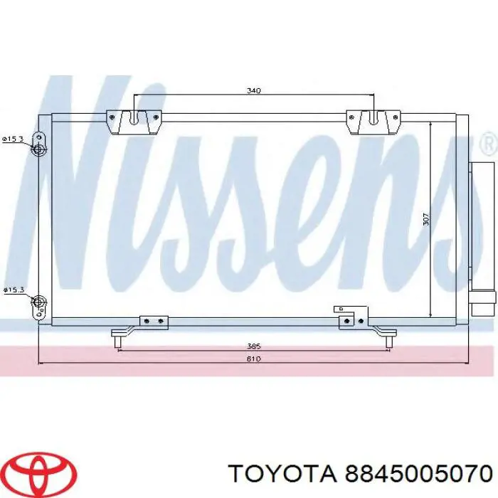 8845005070 Toyota condensador aire acondicionado