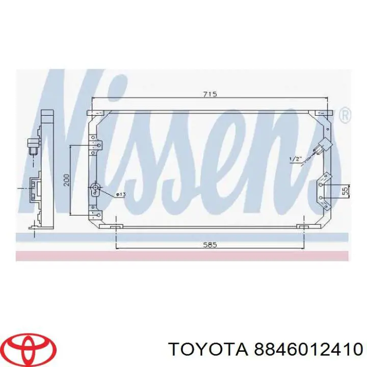 8846012410 Toyota condensador aire acondicionado