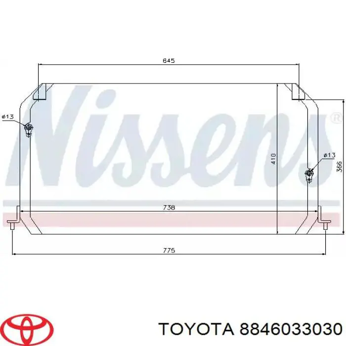 8846033030 Toyota condensador aire acondicionado