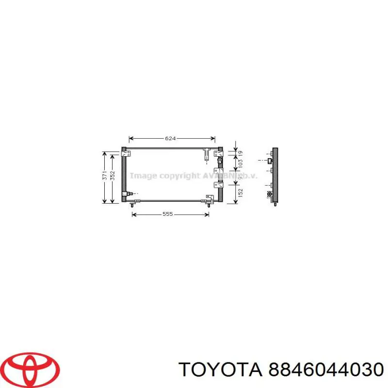 8846044030 Toyota condensador aire acondicionado