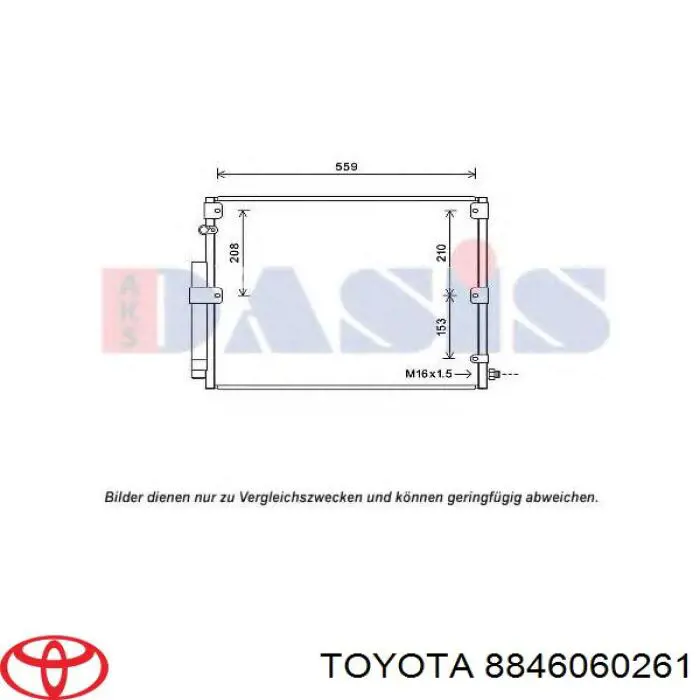 8846060261 Toyota condensador aire acondicionado