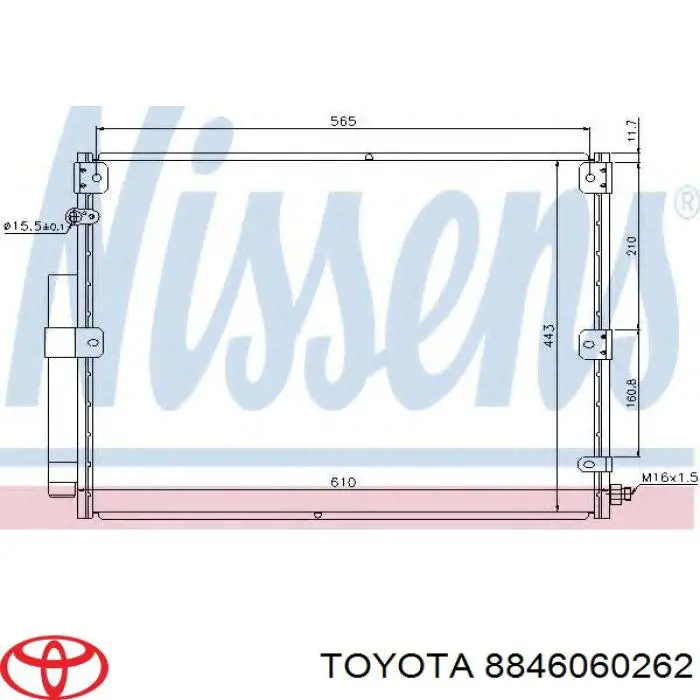 8846060262 Toyota condensador aire acondicionado