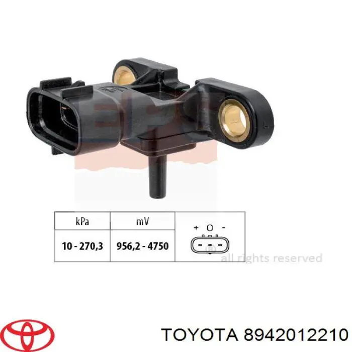 8942012210 Toyota sensor de presion de carga (inyeccion de aire turbina)