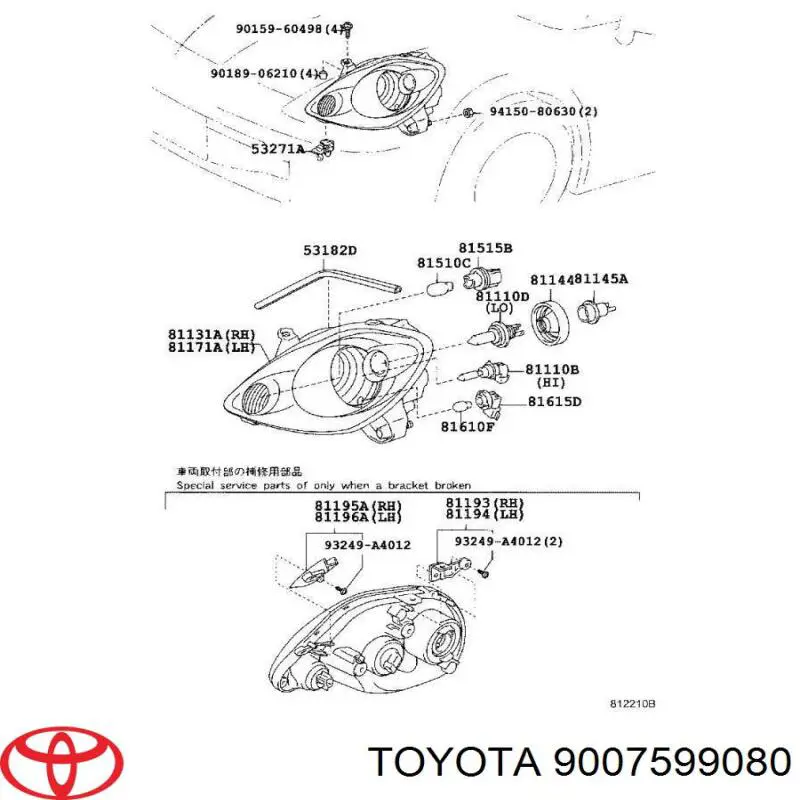  Portalámparas, luz intermitente para Toyota Yaris P10