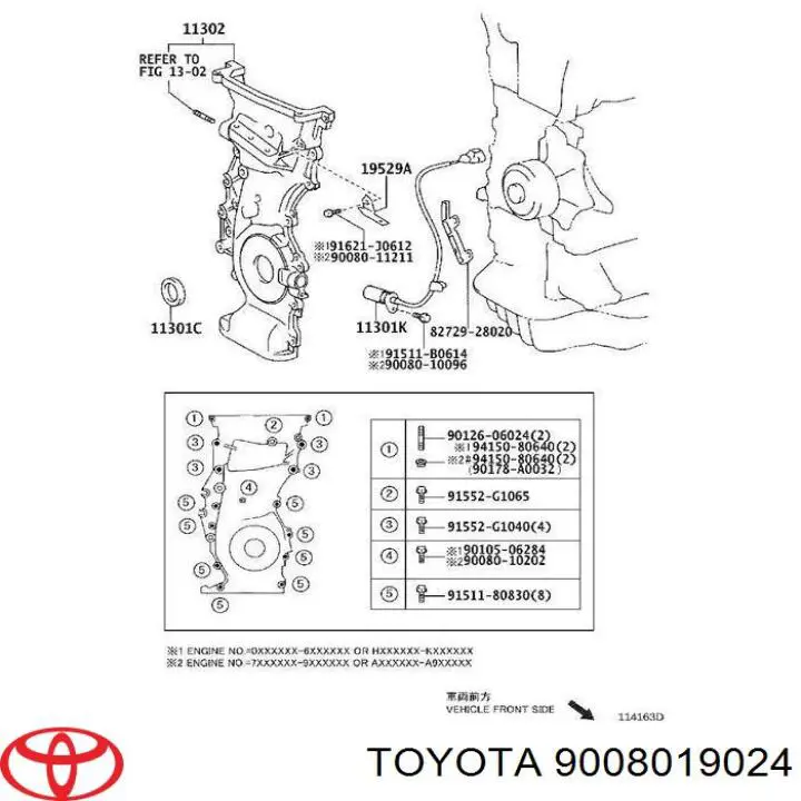 9008019024 Toyota sensor de posición del cigüeñal