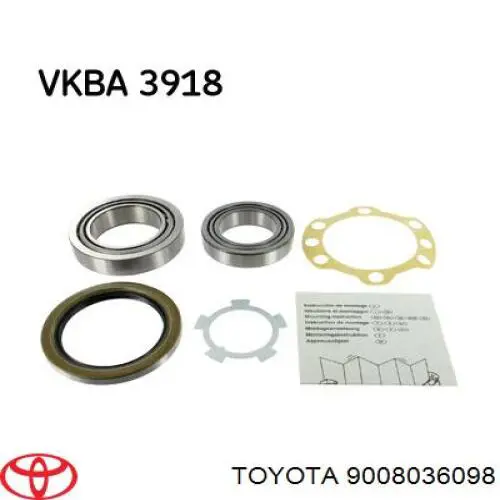 9008036098 Toyota cojinete interno del cubo de la rueda delantera