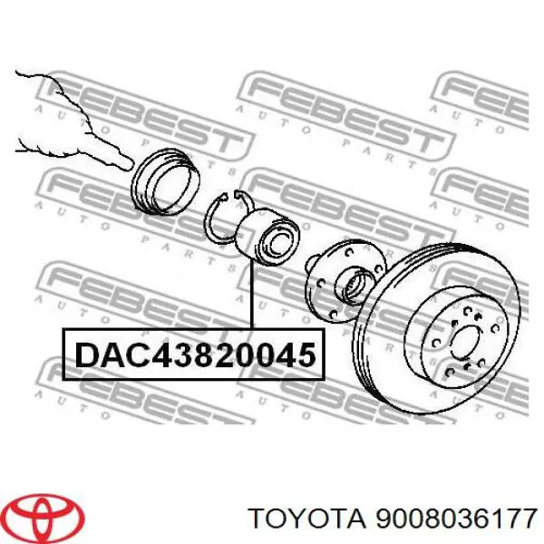 9008036177 Toyota anillo de retención de cojinete de rueda