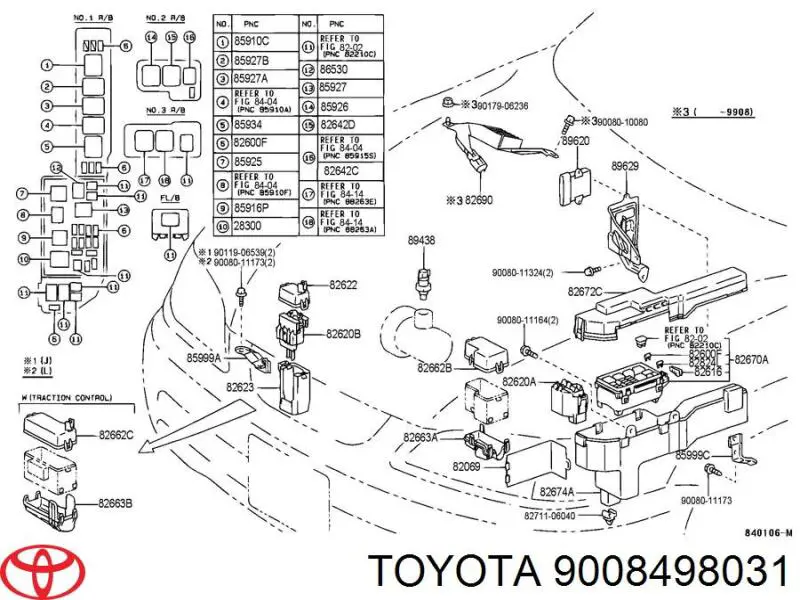 9008498031 Toyota relé, faro antiniebla