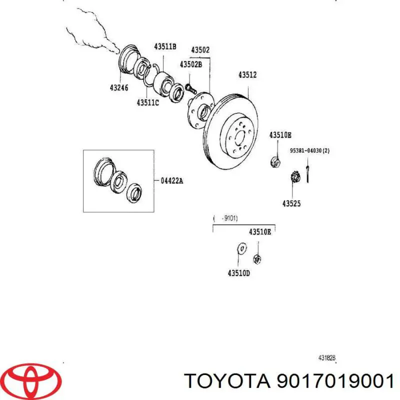  Tuerca, cubo de rueda delantero para Toyota Starlet 2 