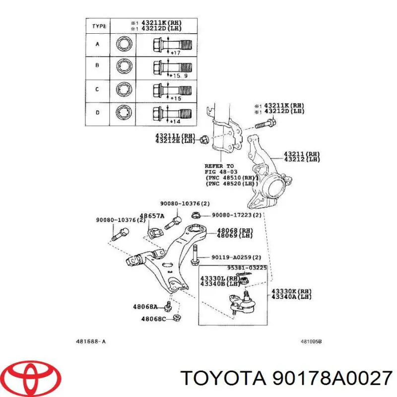  Tuerca de fijación del amortiguador para Toyota Scion 