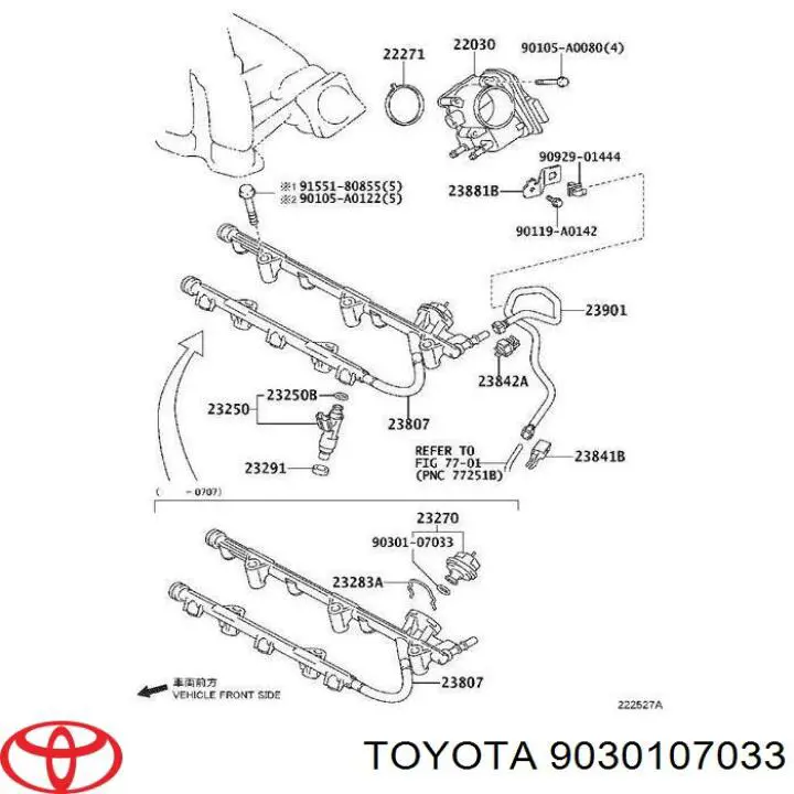 9030107033 Toyota junta anular, inyector