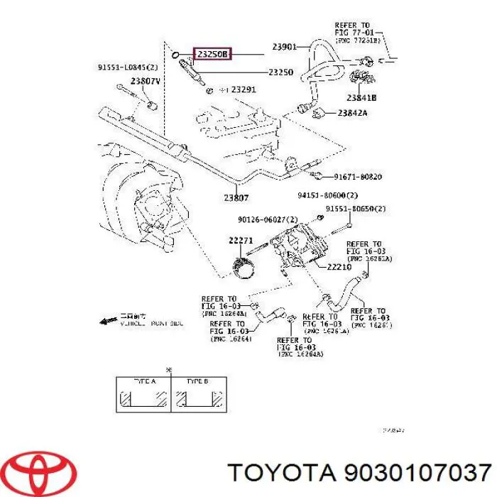 9030107037 Toyota junta anular, inyector