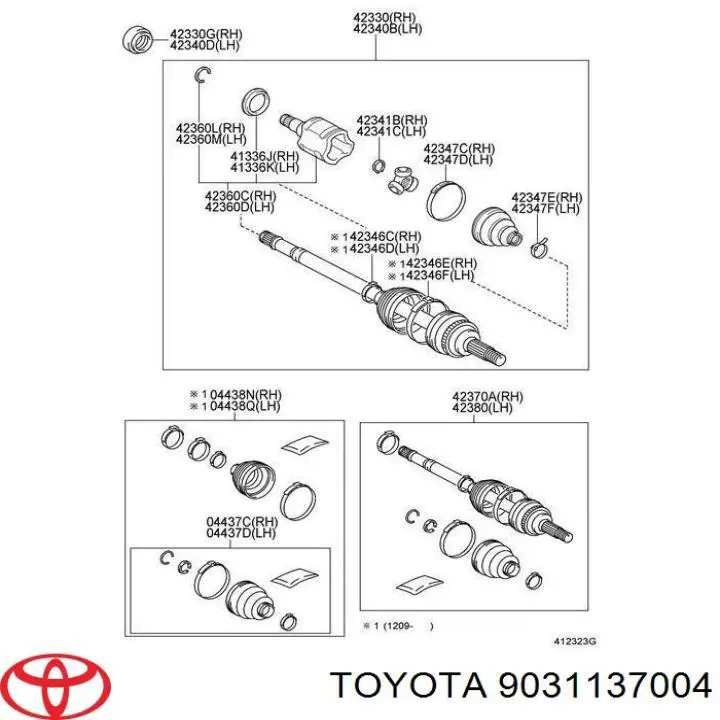  Anillo retén de semieje, eje trasero para Toyota RAV4 3 