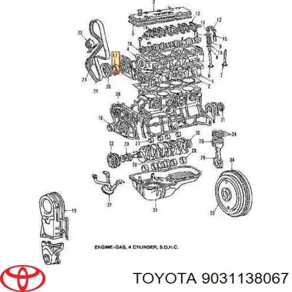 9031138067 Toyota anillo retén, árbol de levas delantero