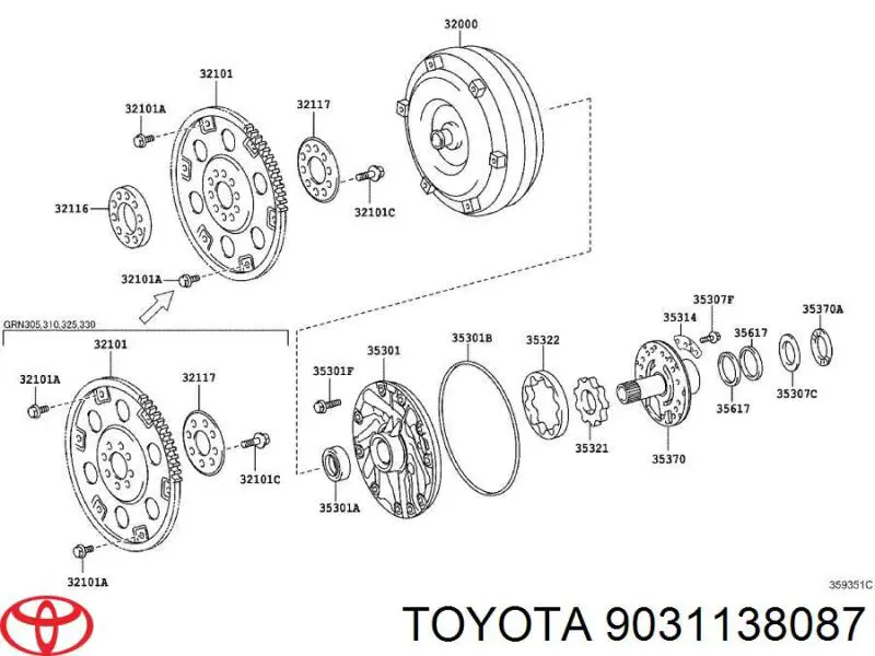 9031138087 Toyota sello de aceite transmision automatica