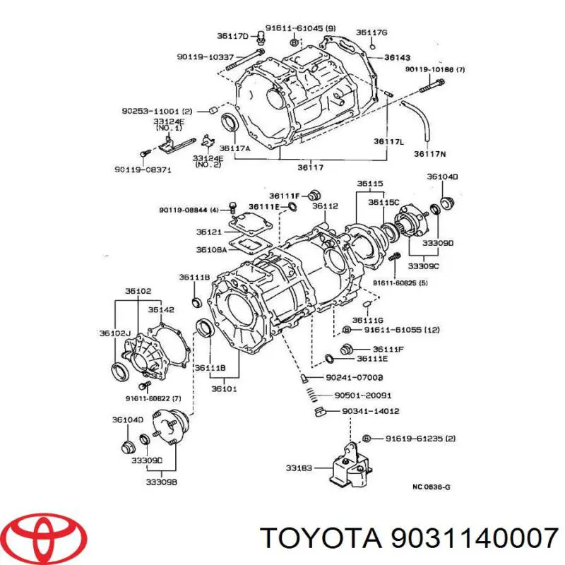  Anillo Reten De salida Caja De Transferencia para Toyota Land Cruiser J9