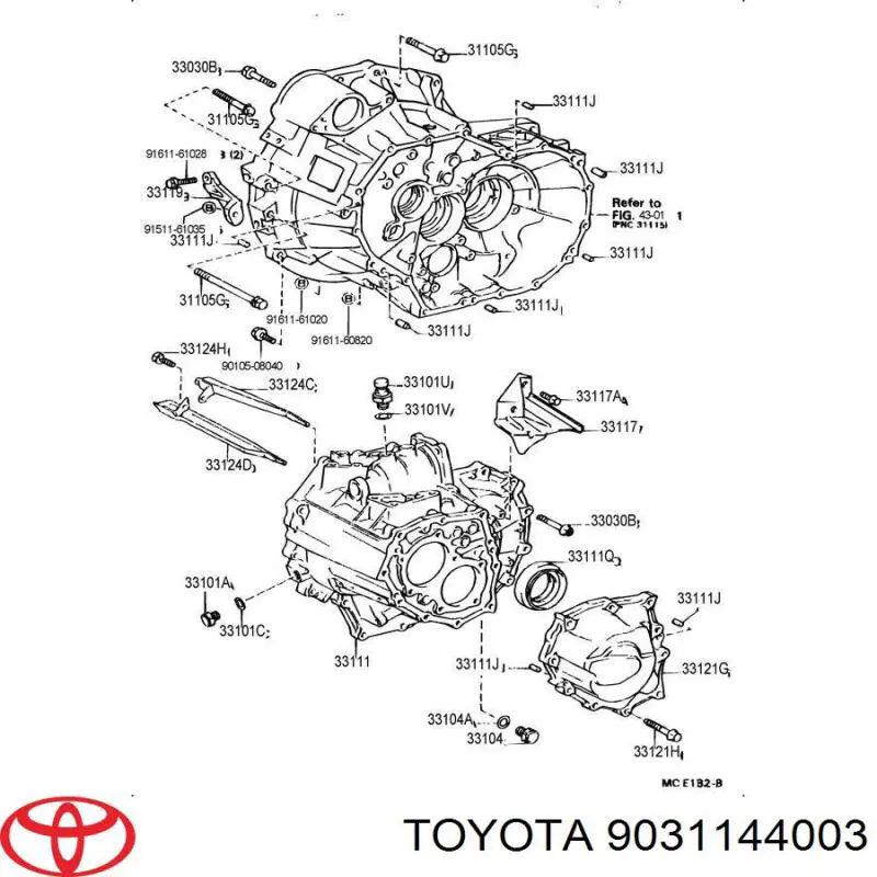 9031144003 Toyota anillo retén de semieje, eje delantero, izquierdo