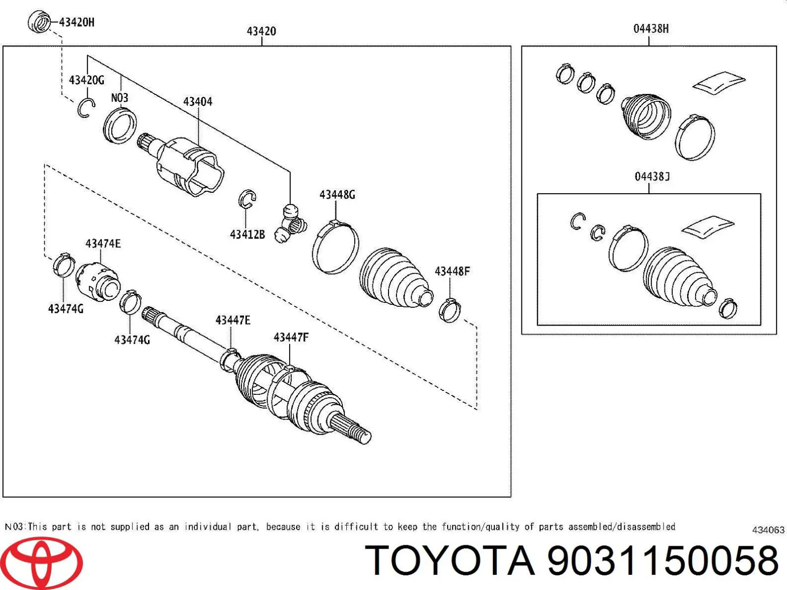  Anillo retén de semieje, eje delantero, izquierdo para Toyota Corolla E21