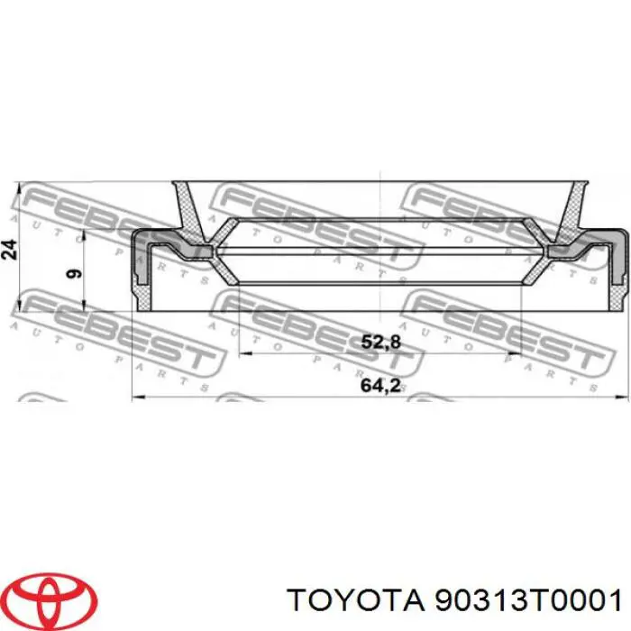 90313T0001 Toyota anillo reten de transmision