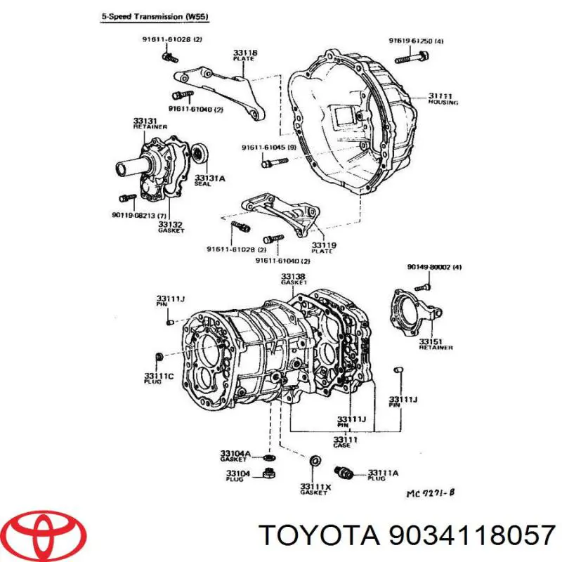  Tapón roscado, colector de aceite para Toyota Camry V1