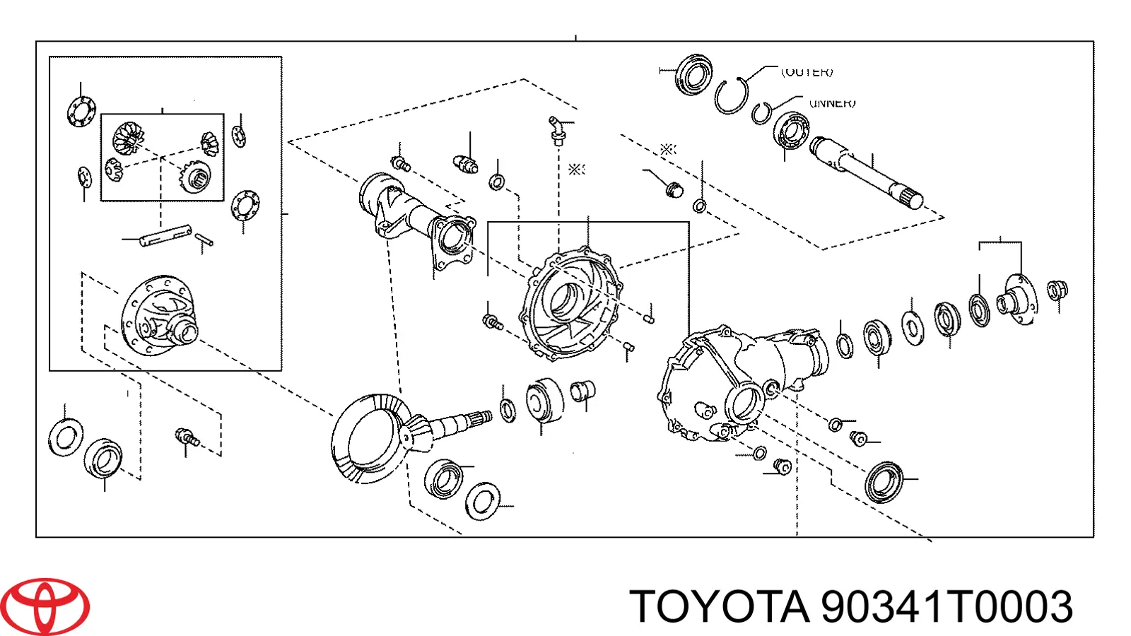 90341T0003 Toyota tapon de bloqueo de eje trasero/delantero