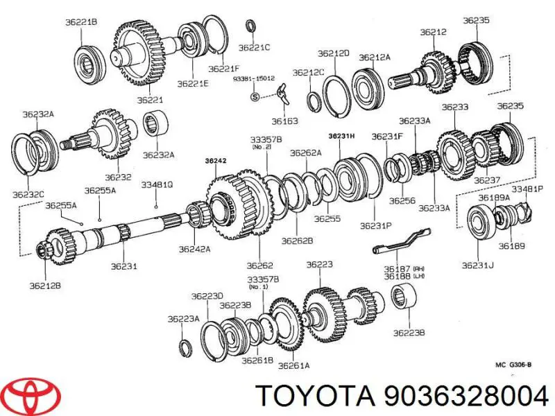  Cojinete De Caja De Transferencia Eje De Salida Trasero para Toyota Hilux KUN25