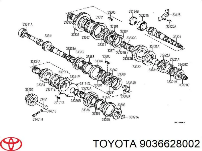  Cojinete Del Eje De Entrada De La Caja De Engranajes para Toyota Solara V3