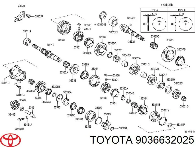  Cojinete Del Eje De Salida De La Caja De Engranaje para Toyota Previa ACR3