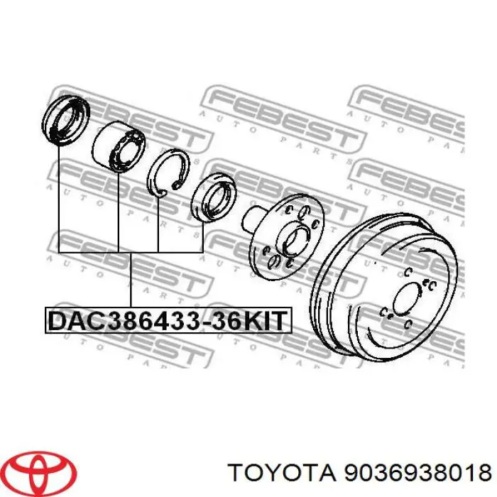 9036938018 Toyota cojinete de rueda trasero