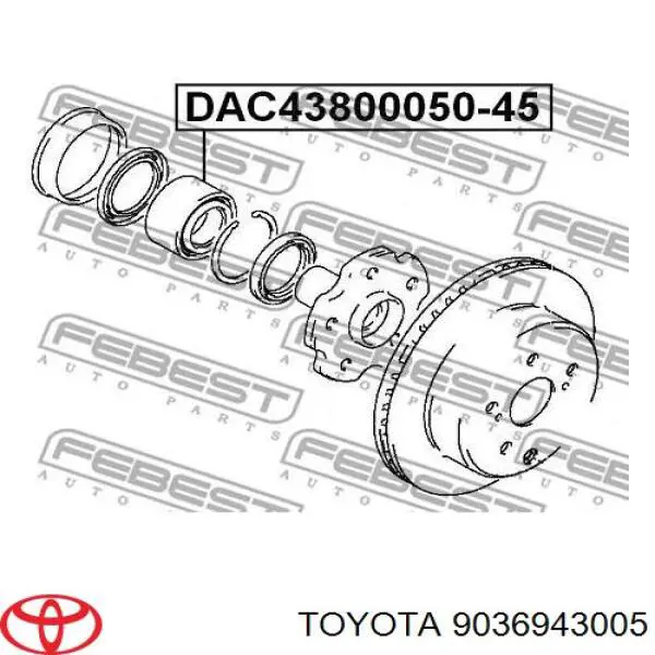 9036943005 Toyota cojinete de rueda trasero