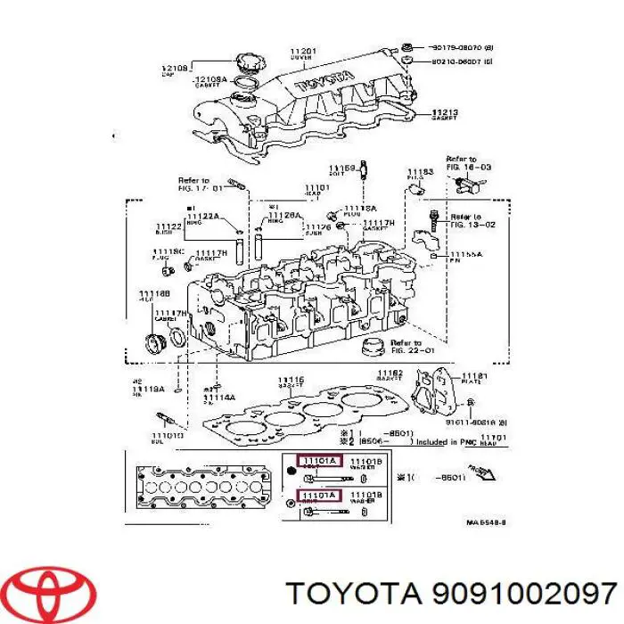  Tornillo de culata para Toyota Liteace CM30G, KM30G