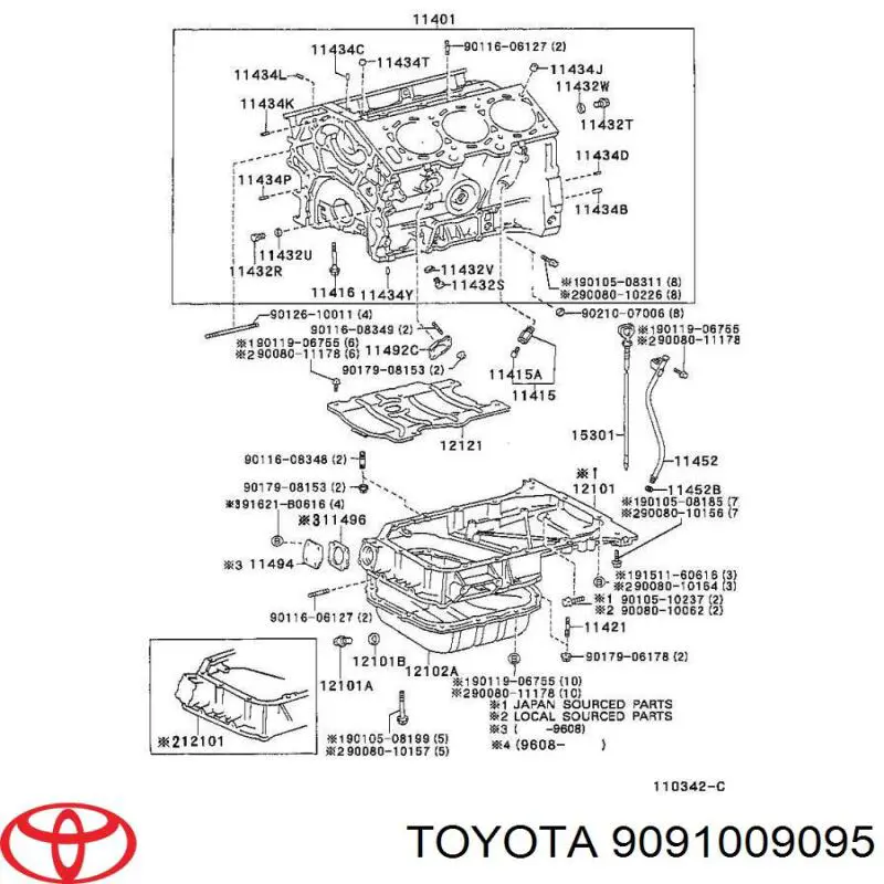  Tapón de vaciado del bloque de cilindros para Toyota Solara V3