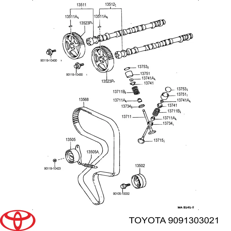  Cono Chaveta De Sujecion De Valvula para Toyota Hilux KUN25