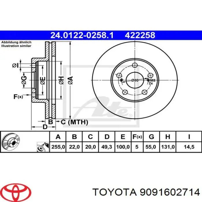 9091602714 Toyota correa trapezoidal