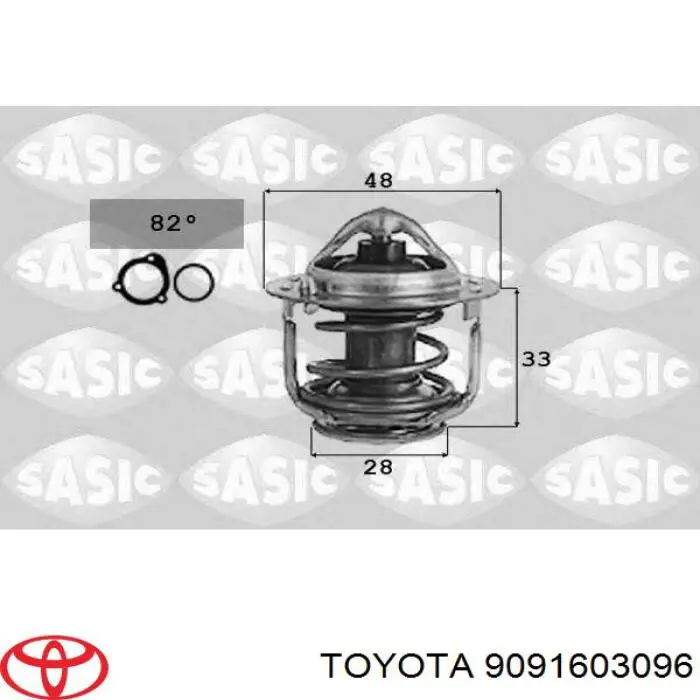 9091603096 Toyota termostato, refrigerante