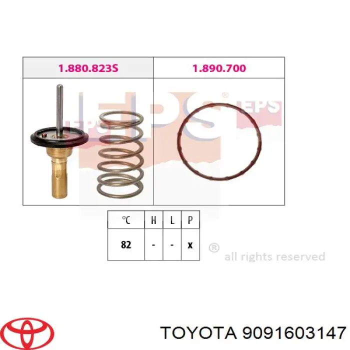 9091603147 Toyota termostato, refrigerante