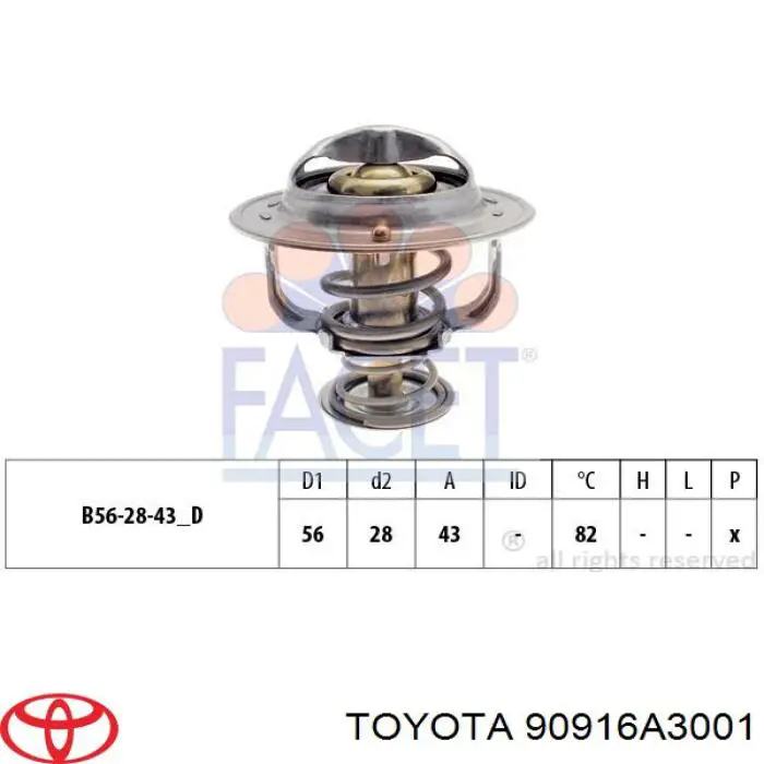 90916A3001 Toyota termostato, refrigerante