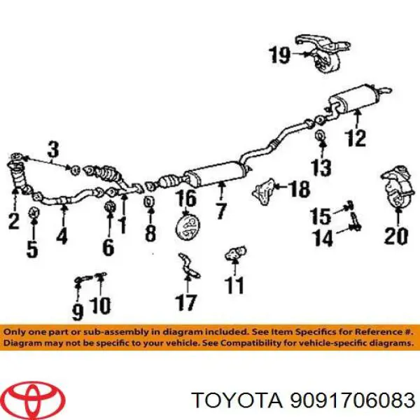 9091706083 Toyota junta de tubo de escape silenciador