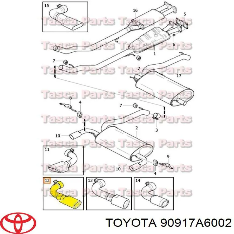  Junta De Tubo De Escape Silenciador para Toyota Sequoia K6