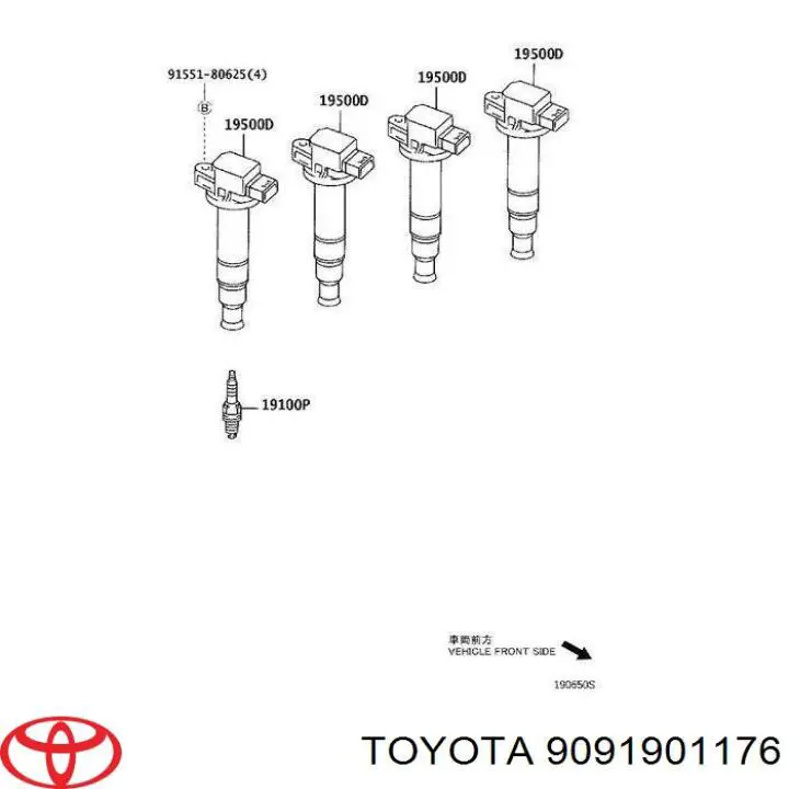 9091901176 Toyota bujía de encendido